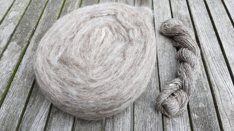 Mohair : broodje spinnen : pencil roving mohair